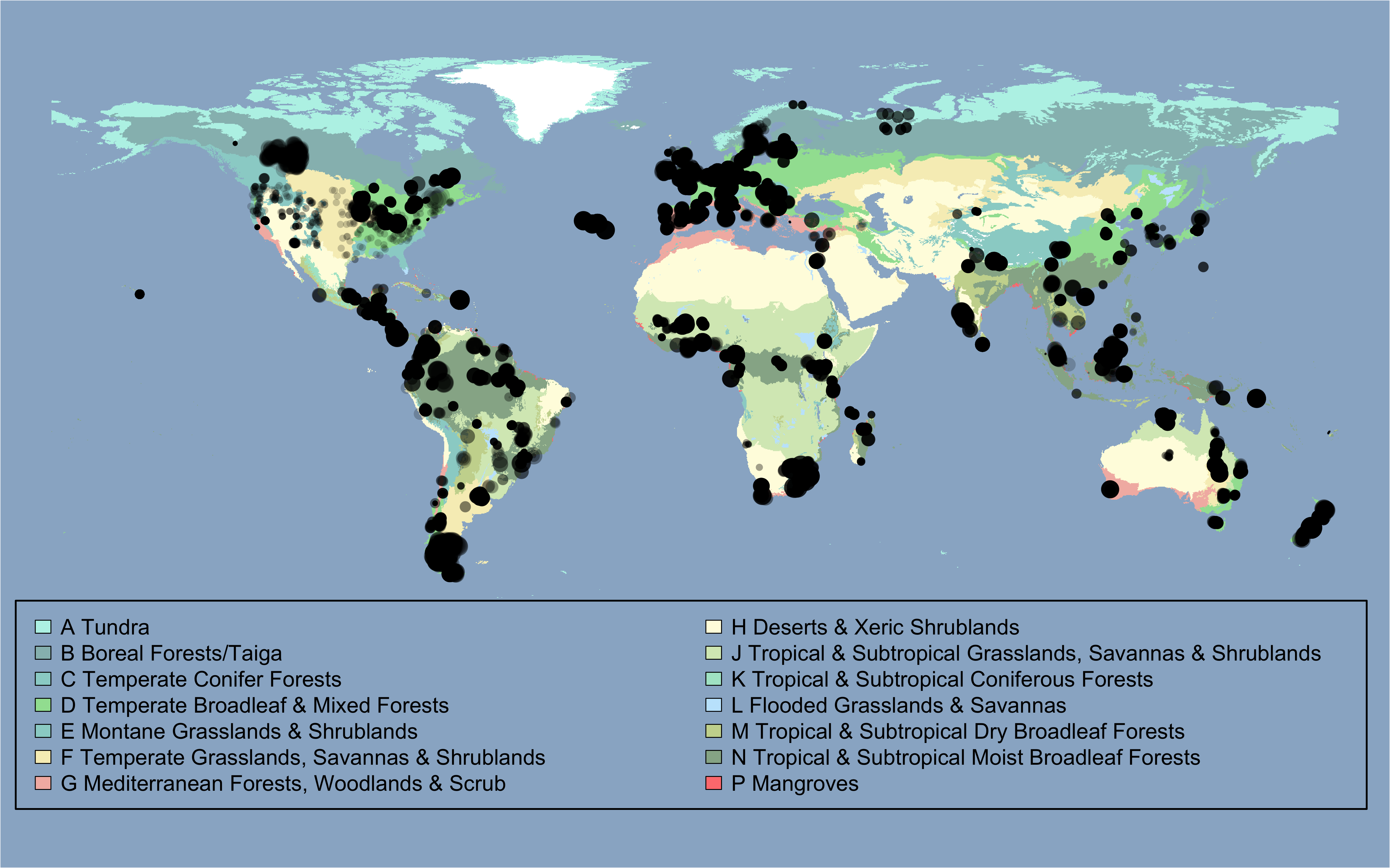 Map of PREDICTS data